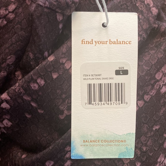 Balance Collection Mia Large Wild Plum Snake Print Active Tank Top Crop - Picture 7 of 7
